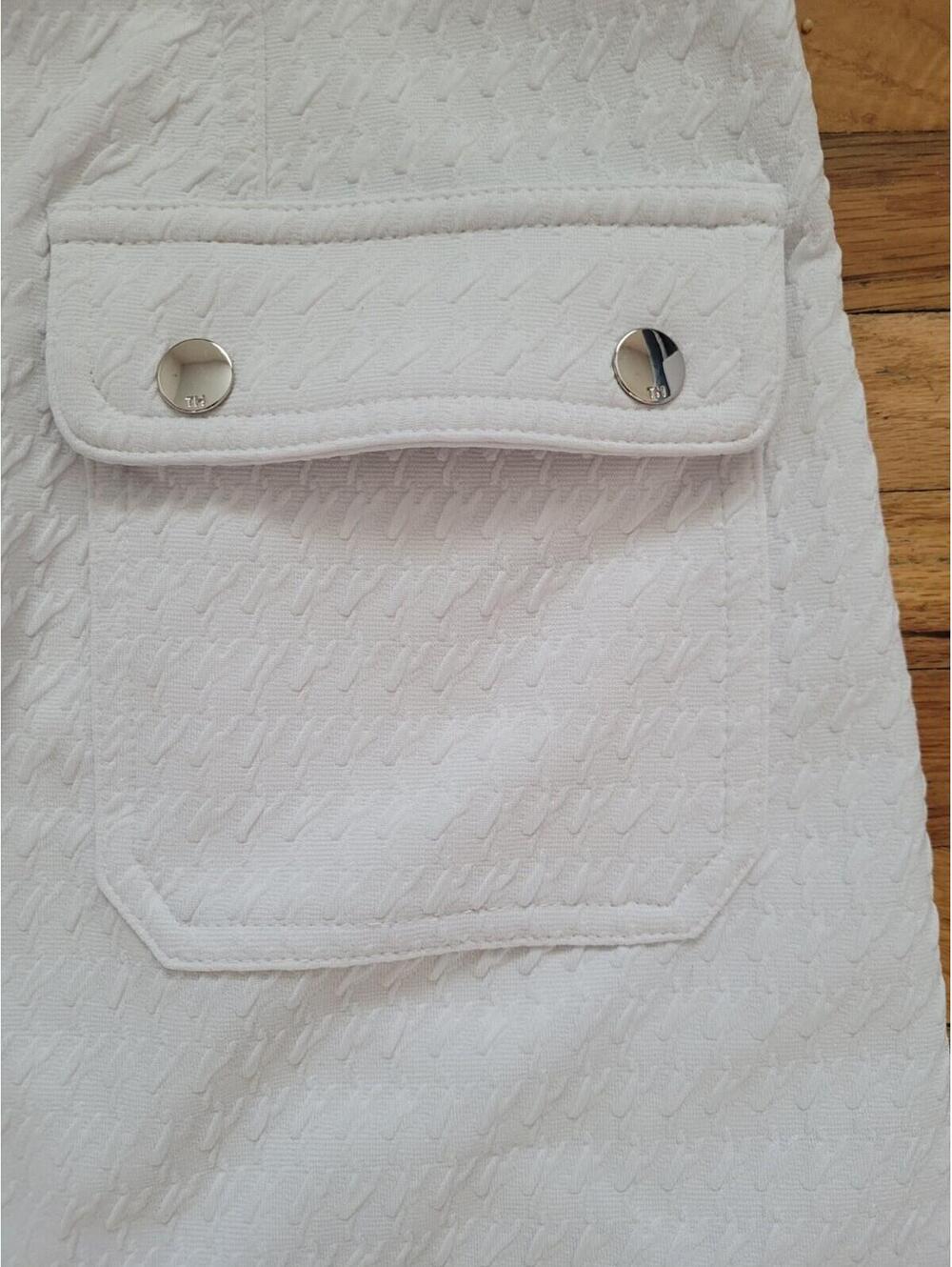 Tommy Hilfiger White Textured Sleeveless Shift Dress Size 10 Pockets Lined - Picture 4 of 9
